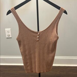 Brown Striped Women's Tank Top